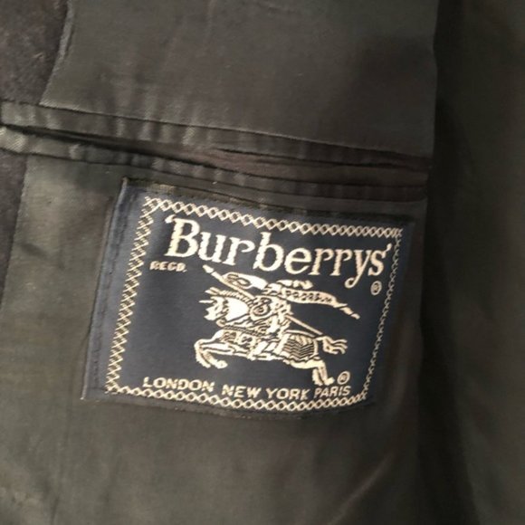 Vintage Burberry Men's Navy Blue Wool Two Button Blazer Sports Jacket 41R - Picture 7 of 13